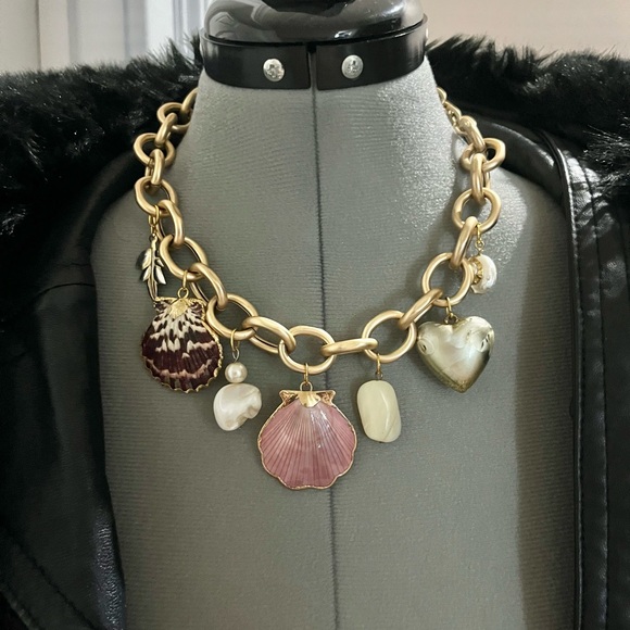 Chunky Mermaid Gold Tone Charm Necklace - Picture 2 of 2